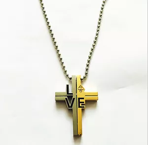 Nuovo Ciondolo Cristiano Acciaio Inox Religioni Croce Gesù Cristo AMORE onek4 - Foto 1 di 1