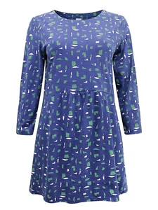 Seasalt Size 12 Early Boat Tunic Blue Jersey Cotton Mix 3/4 Sleeve TOP Rrp £48 - Picture 1 of 1
