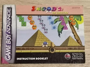 Snood 2 On Vacation Game Junge Gameboy Vorschuss GBA (Anleitung Nur Manual Only - Bild 1 von 1