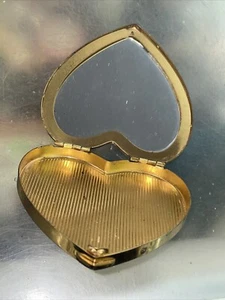 VINTAGE Fort Necessity HEART SHAPED MIRROR Compact  HEART - Picture 1 of 16