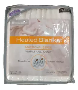 Brookstone Queen Fleece Heated Plush Blanket Queen 84"/90" - Picture 1 of 3