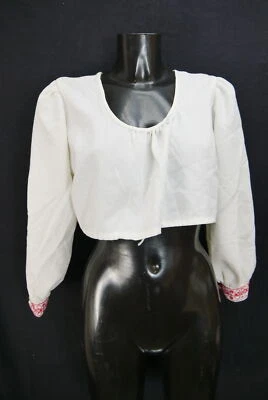 Gr.46 Dirndlbluse weiß Bluse für Dirndl Baumwollmischung Stickerei B11604 - Bild 1 von 4
