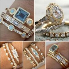 925 Silver Wedding Ring Women Luxury Cubic Zircon Jewelry Sz 6-10