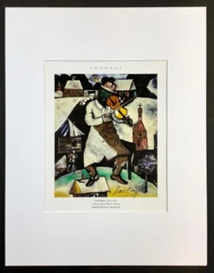 MARC CHAGALL - 14x18 inch Matted Print - FRAME READY - Hand Signed Signature - Picture 1 of 12