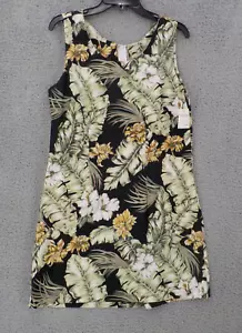 PACIFIC LEGEND TANK DRESS WOMENS SZ XL (M?) TROPICAL PALM SLEEVELESS ZIPBACK NWT - Picture 1 of 13