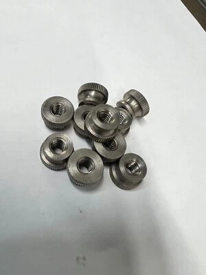 SPERRY AUTOMATICS CO Knurled Thumb Nut Stainless Steel 1/4-20 Thread 3/8 length - 10 Pieces 7216