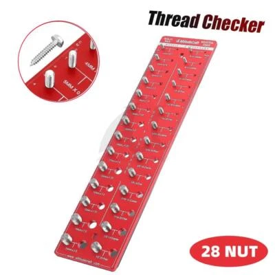 AUTOMATIONPRO Nut and Bolt Thread Checker 28 Thread Identifier Gauge Inch and Metric Screw US