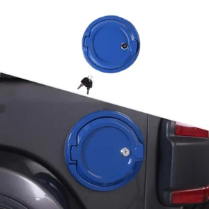 Locking Fuel Filler Door Gas Tank Cap Cover for 2018+ Jeep Wrangler JL Blue - Picture 1 of 8