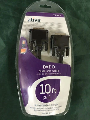DVI-D Dual link Cable Ativa 10ft.DVI-D MALE /DVI-D MALE - Image 1 of 4