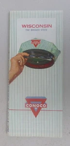 1961 Wisconsin road map Conoco  oil  gas Badger State - Picture 1 of 4