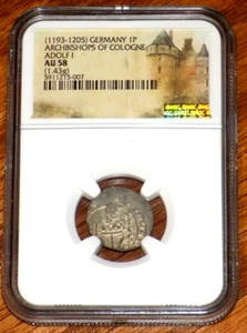 NGC 1193-1205 GERMANY 1P Pfennig Archbishops Cologne Adolf  I  AU 58 AU58 Coin - Picture 1 of 4