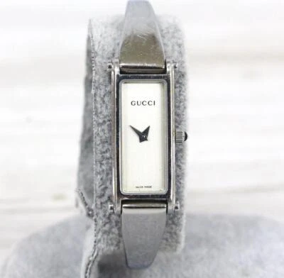 GUCCI 1500L Silver White WOMEN'S Watch Vintage Near Mint Working Japan F/S - Image 1 of 4