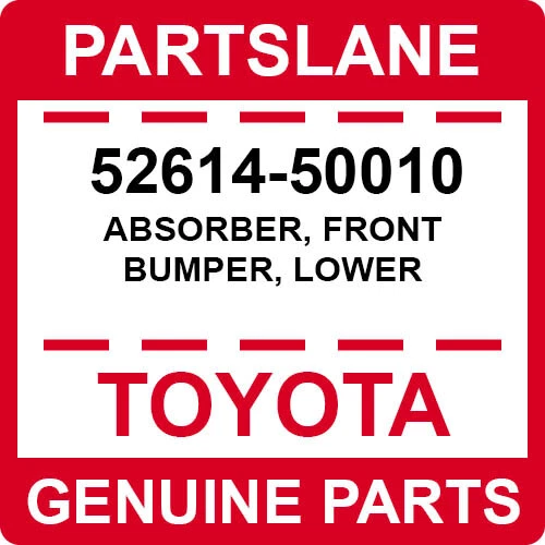 52614-50010 Toyota OEM Genuine ABSORBER, FRONT BUMPER, LOWER - Image 1 of 1