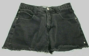 Xhilaration Juniors Size 9 (28x1.5) Black Denim Cut-Off Jean Shorts Frayed - Picture 1 of 5