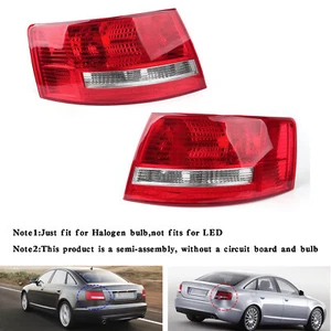 Left+Right Tail Light Cover For Audi A6 S6 06-08 Quattro 4F5945096M Halogen - Picture 1 of 14