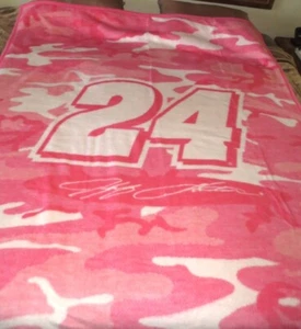 NASCAR JEFF GORDON #24 BIEDERLACK USA MADE PINK FLEECE BLANKET 2004 (59" x 78") - Picture 1 of 5