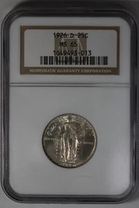 1926-D .25 NGC MS65 Standing Liberty Quarter, Liberty 25 Cents - Picture 1 of 2
