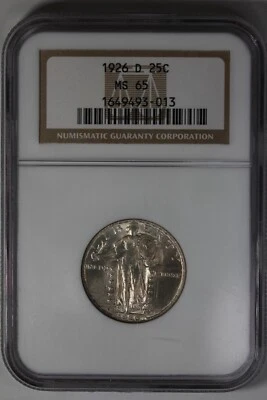 1926-D  .25 NGC MS65 Standing Liberty Quarter, Liberty 25 Cents - Image 1 of 2