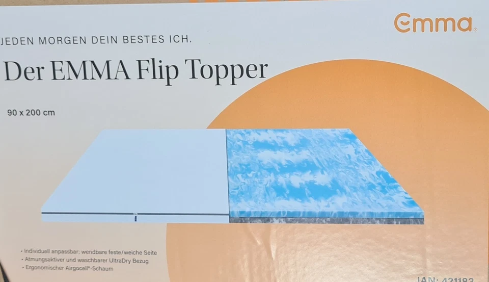 Emma Flip Topper ergonomisch wendbar Matratzentopper Kaltschaum 90 cm NEU