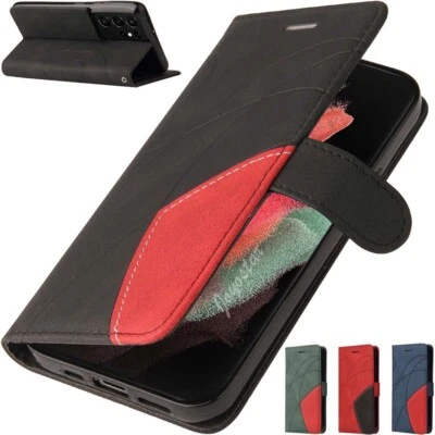 For Samsung S21 Plus S20 S10 S9 S8 Note 20 Wallet Flip Leather Phone Case Cover - Image 1 of 4