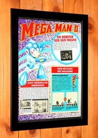 Mega Man II 2 Nintendo NES Capcom Vintage Small Promo Poster / Ad Page Framed