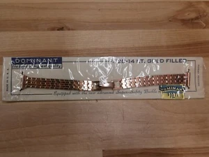 NOS 13mm Vintage Dominant All-Size 1/20-14KT Rose Gold Filled Ladies Watch Band - Picture 1 of 3