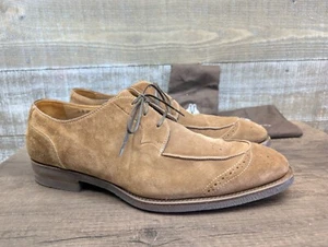 $ 799 Di Bianco Scarpe Italien Wildleder Schnürschuh Derby Gummi Vibram Sohle Herren 12 M - Bild 1 von 15