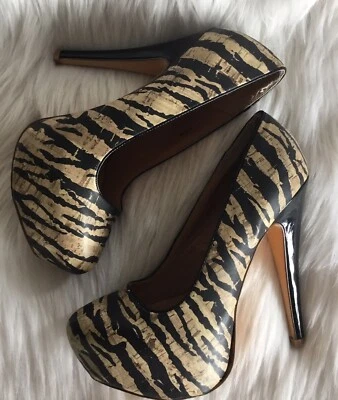 Charlotte Russe High Heel Platform Animal Print Size 6 EUC - Image 1 of 4