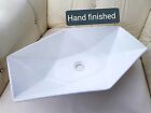 Bathroom Hand Basin countertop WHITE wash basin with Pop-up And Dragon GOLD TAP