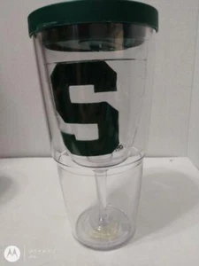 Vaso/vaso de vino Tervis de la Universidad Estatal de Michigan 16 oz, verde/blanco, espartanos - Imagen 1 de 4