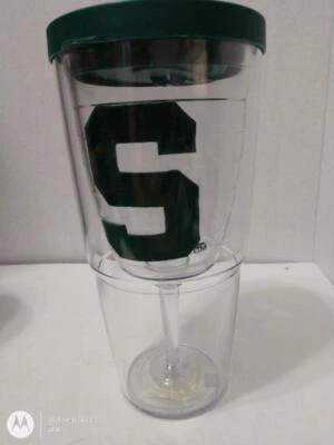 Copa/vaso de vino Tervis de la Universidad Estatal de Michigan 16 OZ, verde/blanco, espartano Foto 1 de 4