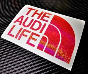 The Audi Life Sticker Decal neon pink sparkles s3 rs3 s4 rs4 s5 rs5 tt r8 rs - Picture 1 of 1