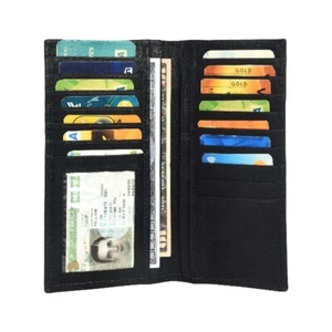 MARSHAL Genuine Leather Men Long Wallet Pockets ID Card Clutch Bifold Purse - Picture 1 of 6