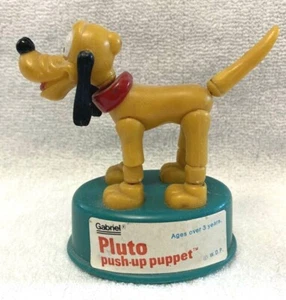 Vintage 1977 Pluto Push Up Puppet Walt Disney Productions Gabriel Toy EXCELLENT - Picture 1 of 5