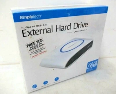 NEW SEALED SimpleTech SimpleDrive  External Hard Drive 250GB Hi-Speed USB 2.0 - Image 1 of 4