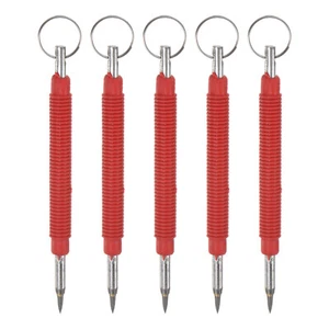 5Pcs Tungsten Carbide Tip Scriber with Ring Alloy Etching Engraving Pen Red - Picture 1 of 6