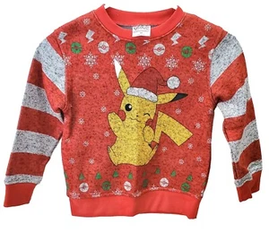 Authentic Pokemon Company Pikachu Christmas "Ugly" Sweater Kids Size XS - Picture 1 of 4