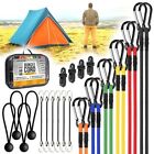 26-Piece Heavy Duty Bungee Cords with Carabiner Hooks and Assorted Sizes 72" ...