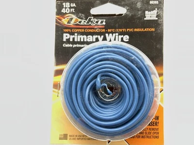 Deka 00393 Primary Wire 18 Gauge Blue, 40' Long Roll - Image 1 of 4