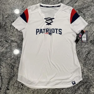 Maglia Fanatics New England maglia bianca Patriots NFL abbigliamento donna top shirt M - Foto 1 di 10