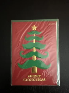 Papyrus Christmas Greeting Card - Mustache Tree - Picture 1 of 2