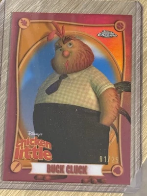 Tarjeta cromada Disney Chicken Little Buck Cluck Topps 1/25 ALFA ¡PRIMERA IMPRESIÓN! Foto 1 de 3