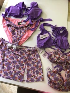 4 Women's Swim Suits-1-Skirt- 1 X =2-2X=2-—multi Color--See Pcs-New with tags - Picture 1 of 8