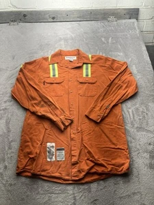 Bulwark FR Shirt Mens L Large Tall Orange Long Sleeve Reflective Hi Vis 2112 - Picture 1 of 10