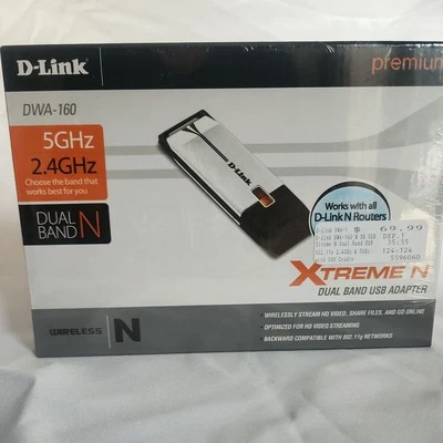 D-Link Wifi Adapter DWA-160 N PremiumWireless USB Adapter Dual Band New Sealed - Image 1 of 4