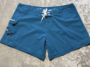 Maui Rippers Board Shorts Womens 14 Teal Boardshorts Surf Swim Trunks Pocket Y2K - Picture 1 of 7