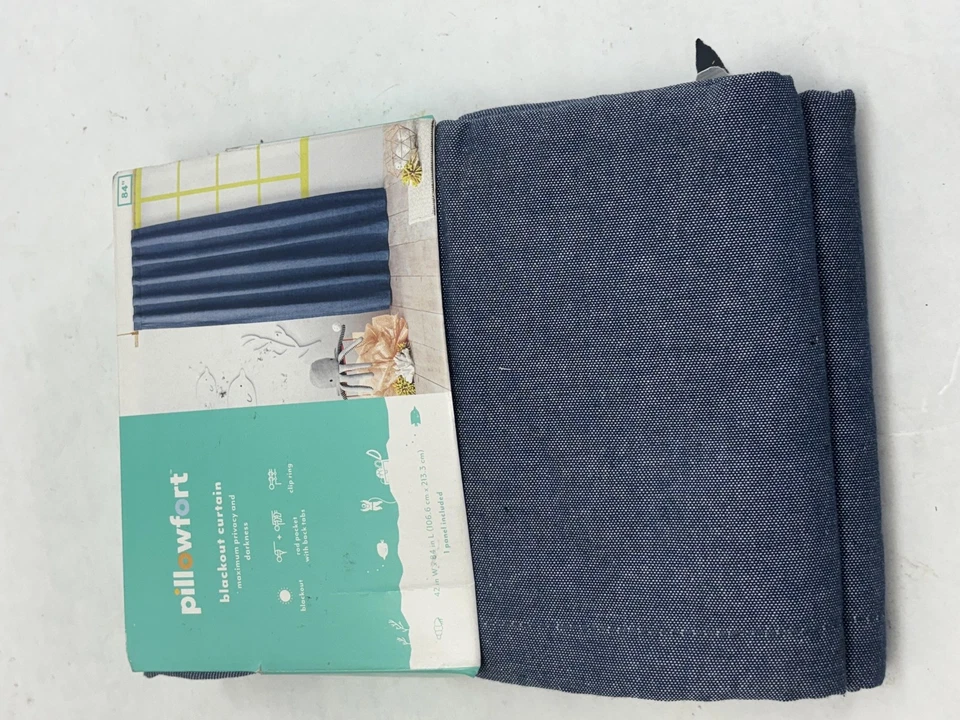 84in Blackout Chambray Cotton Panel Navy - Pillowfort