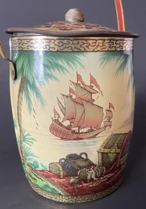 Barco pirata de colección Treasure Island Tin M.B. Co. England - Imagen 1 de 15