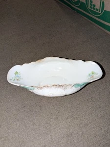 Antiguo cuenco de salsa ovalado de porcelana Warwick China rosa floral dorado detalles 8" - Imagen 1 de 6