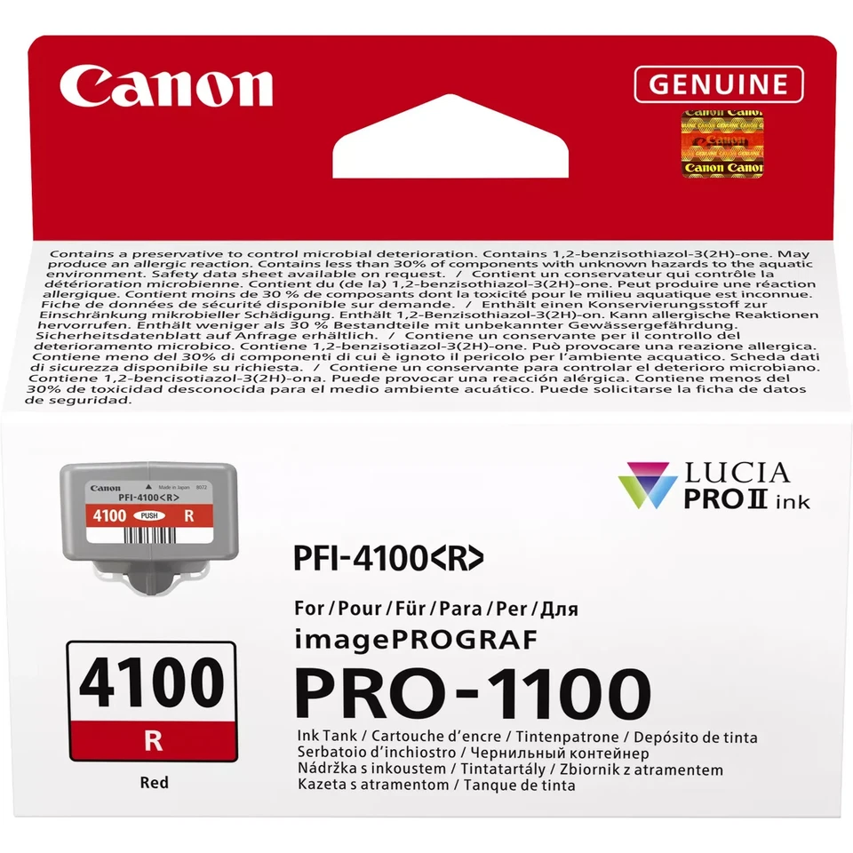 Canon Pfi-4100 Red Ink - 6785C001 - Image 1 of 1